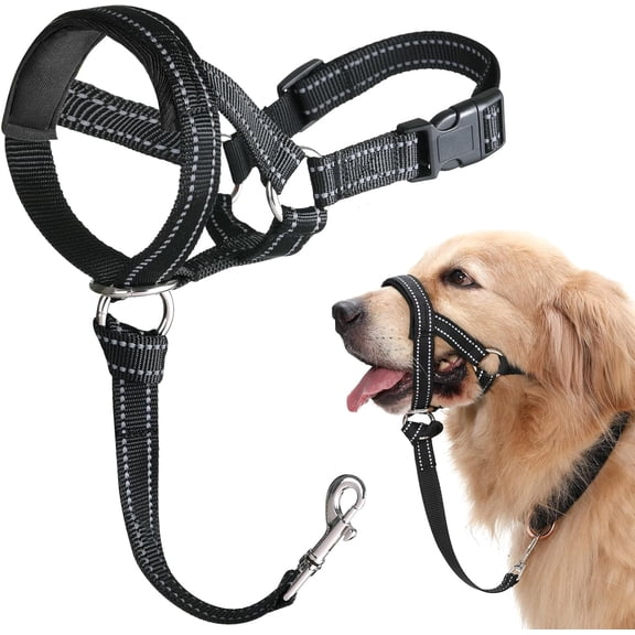 Dog Head Collar, No Pull Head Halter with Soft Padding, Reflective Soft Padded Snout Harness for Small and Medium Dogs