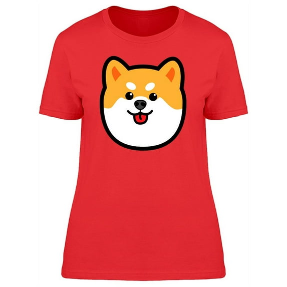Dog Head Cute Shiba Inu T-Shirt Women -Image by Shutterstock, Female Medium