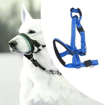 Dog Head Halter with Safety Strap, Stops Heavy Pulling On The LeashNo-Pull Dog Collar, Perfect for Leash & Harness Training Medium and Large Dog Sizes,Blue