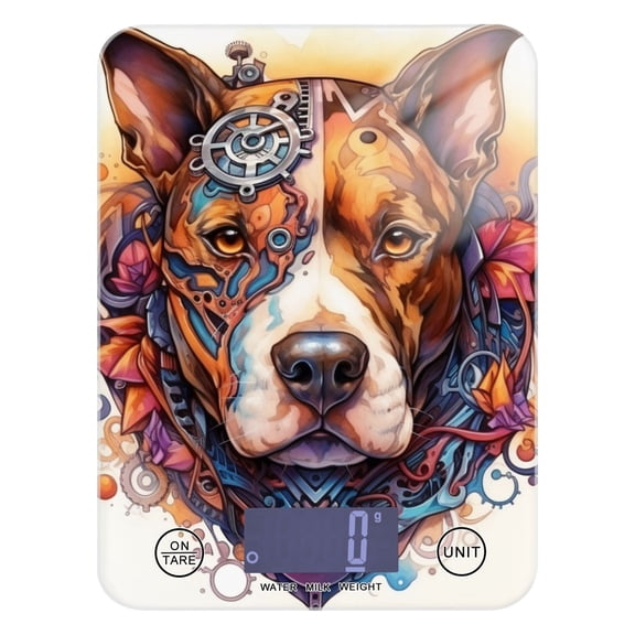 Dog Head Macine Food Scale Digital Kitchen Scale Waterproof Tempered Glass Tare Function 11 lb for Baking Cooking Meal Prep