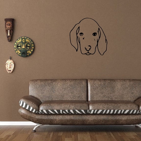 Dog Head Outline Decal - 36 Inches