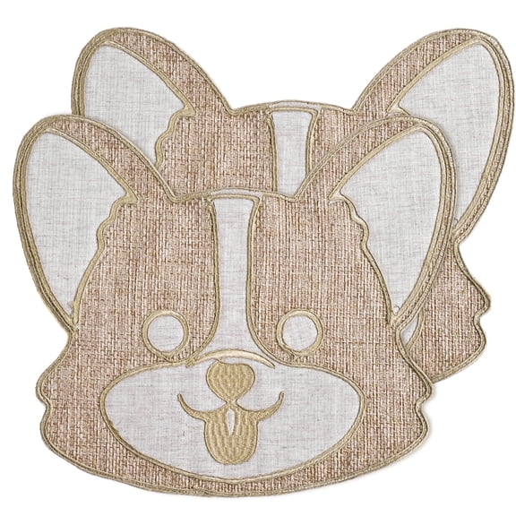 BVIEAKD Dog - Head - Themed Linen Placemat Set, Decorative Table Protectors for Kitchen & Dining, Ideal for Creating a Cozy Atmosphere at Home Meals and Pet - Friendly Occasions(2 pcs)