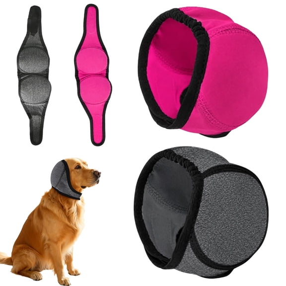 Dog Head Wrap for Fireworks Thunder, Waterproof Elastic Adjustable Dog Snood Comfortable, No Flap Ear Wrap Ear Covers for Bathing Swimming Grooming