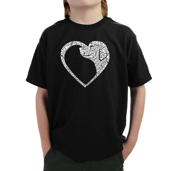 Dog Heart - Boy's Word Art T-Shirt