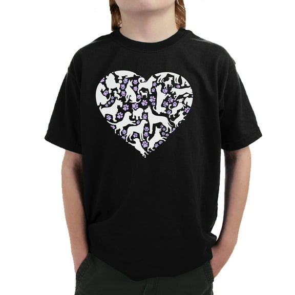 Dog Heart - Boy's Word Art T-Shirt