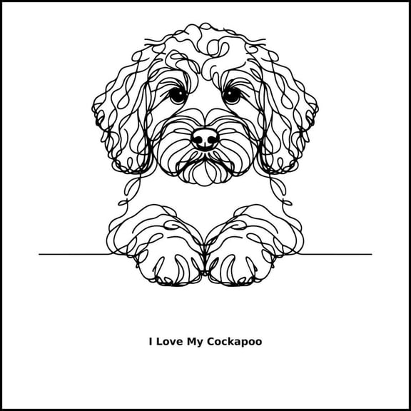 I Love My Dog - Cockapoo- Art for Dog Lovers - Engraved Art - 12x12 Inch Engraved - Vivid Colors, Easy to Read, Clean Layout