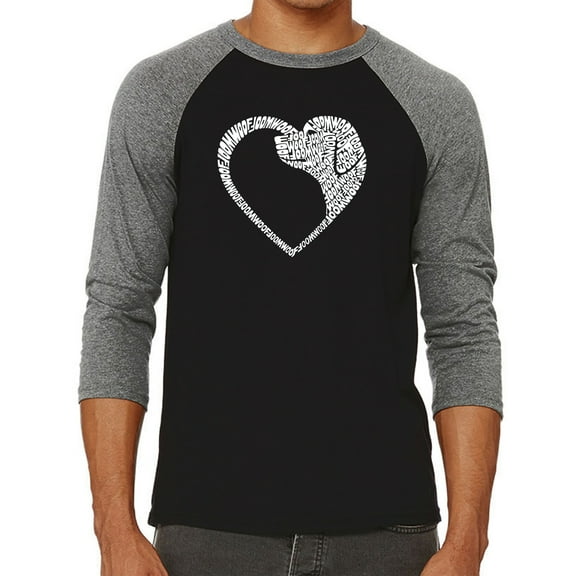 Dog Heart - Men's Raglan Baseball Word Art T-Shirt