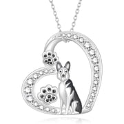 Dog Heart Pendant Necklace - Corgi, German Shepherd, or Dalmatian