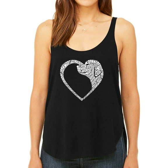 Dog Heart - Women's Premium Word Art Flowy Tank Top