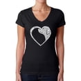 thumbnail image 1 of Dog Heart - Women's Word Art V-Neck T-Shirt, 1 of 2