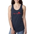 thumbnail image 1 of Dog Heartbeat | Paw Print EKG Lifeline | Veterinarian Vet Tech Dog Lover Ladies Racerback Tank Top, Navy, Small, 1 of 5