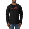 thumbnail image 1 of Dog Heartbeat | Paw Print EKG Lifeline | Veterinarian Vet Tech Dog Lover Mens Long Sleeve Shirt, Black, XX-Large, 1 of 5
