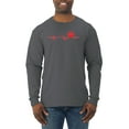 thumbnail image 1 of Dog Heartbeat | Paw Print EKG Lifeline | Veterinarian Vet Tech Dog Lover Mens Long Sleeve Shirt, Charcoal, Medium, 1 of 5