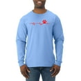 thumbnail image 1 of Dog Heartbeat | Paw Print EKG Lifeline | Veterinarian Vet Tech Dog Lover Mens Long Sleeve Shirt, Light Blue, XX-Large, 1 of 5