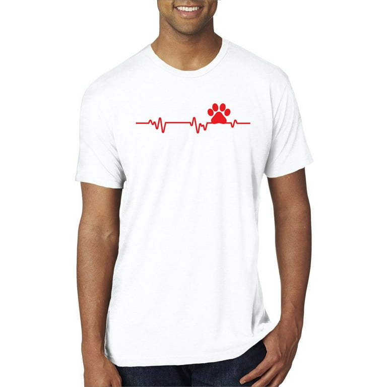 Paw Print Heartbeat T-Shirt For Dog Lovers Paw Print Heartbeat T-Shirt For Dog Lovers