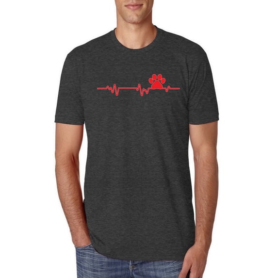 Dog Heartbeat | Paw Print EKG Lifeline | Veterinarian Vet Tech Dog Lover Mens Premium Tri Blend T-Shirt, Vintage Black, Small