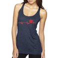 thumbnail image 1 of Dog Heartbeat | Paw Print EKG Lifeline | Veterinarian Vet Tech Dog Lover Tri-Blend Racerback Tank Top, Vintage Navy, Medium, 1 of 5