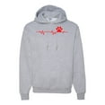 thumbnail image 1 of Dog Heartbeat | Paw Print EKG Lifeline | Veterinarian Vet Tech Dog Lover Unisex Hoodie Sweatshirt, Heather Grey, Medium, 1 of 5