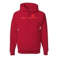 thumbnail image 1 of Dog Heartbeat | Paw Print EKG Lifeline | Veterinarian Vet Tech Dog Lover Unisex Hoodie Sweatshirt, Red, Medium, 1 of 5