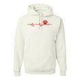 thumbnail image 1 of Dog Heartbeat | Paw Print EKG Lifeline | Veterinarian Vet Tech Dog Lover Unisex Hoodie Sweatshirt, White, Large, 1 of 5