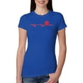 thumbnail image 1 of Dog Heartbeat | Paw Print EKG Lifeline | Veterinarian Vet Tech Dog Lover Womens Slim Fit Junior Tee, Royal, Medium, 1 of 5