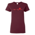 thumbnail image 1 of Dog Heartbeat | Paw Print EKG Lifeline | Veterinarian Vet Tech Dog Lover Womens T-Shirt, Maroon, Small, 1 of 5