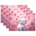 thumbnail image 1 of Dog Hearts Pink 12×18 inch Placemats Heat Resistant Washable Foldable Rectangular Placemats Set Decoration Indoor Outdoor for Kitchen Dining Table 4PCs, 1 of 8