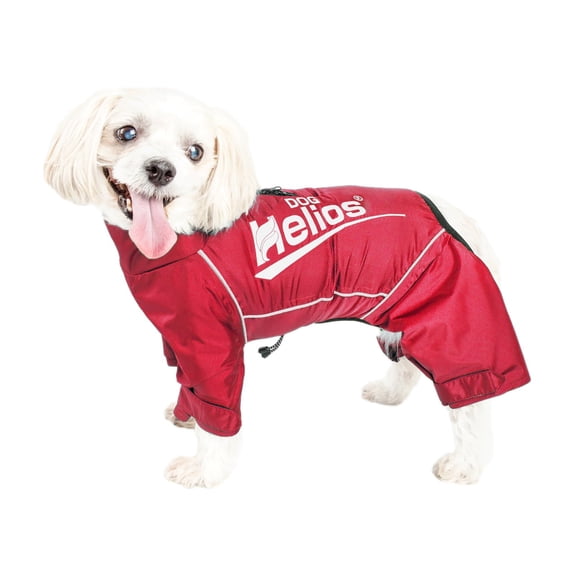 Dog Helios JKHL12RDXL Hurricanine Waterproof & Reflective Full Body Dog Coat Jacket with Heat Reflective Technology - Sporty Red, Extra Large