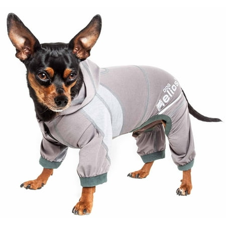 Dog Helios Namastail Lightweight Grey Dog Hoodie Tracksuit, Medium