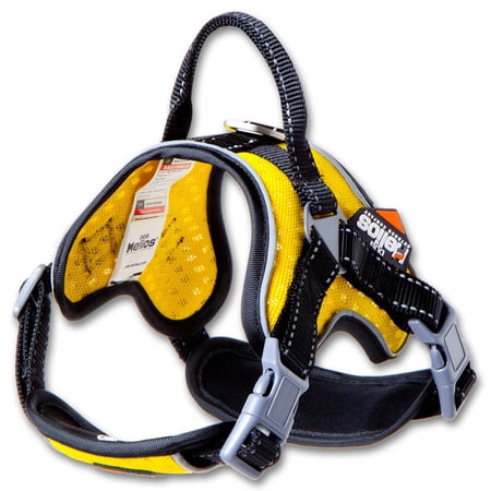 Dog Helios Stainless Steel, Nylon, Polyester, Fleece & Mesh Scorpion Walking Dog & Cat Harness, Yellow, M (20.5" to 23.6" Chest Size)