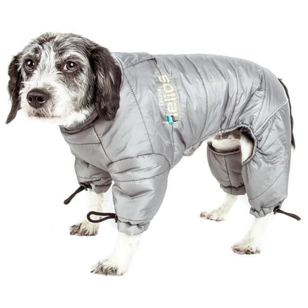 Dog Helios Thunder Crackle Full Body Waded Plush Adjustable 3M Reflective Dog Jacket - Gray - Extra Large