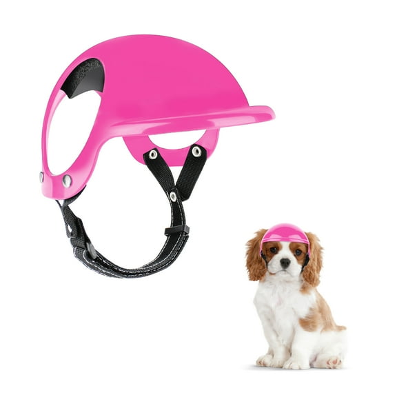 NAMSAN Dog Helmet Dog Motorcycle Helmet with Ear Holes Adjustable Lightweight Sturdy for Outdoor Activities - Pink