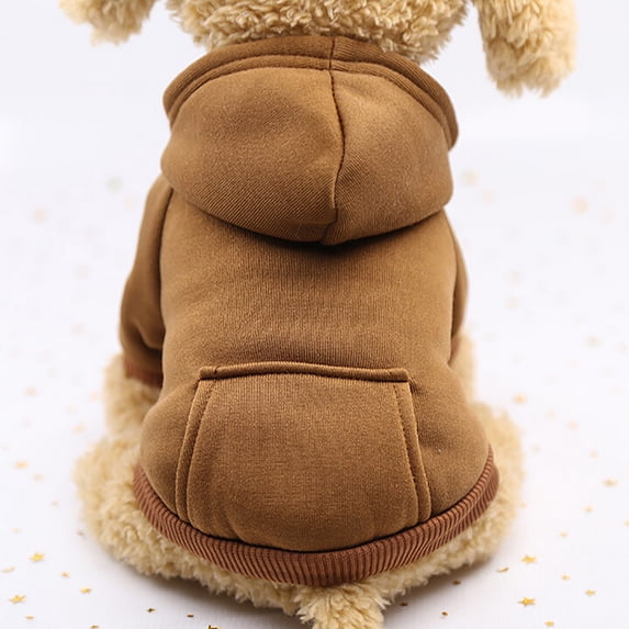 Dog Hooded Sweatshirt with Pocket Soft Polyester Pet Winter Clothes Warm Puppy Sweater Apparel for Small Medium Large Dogs