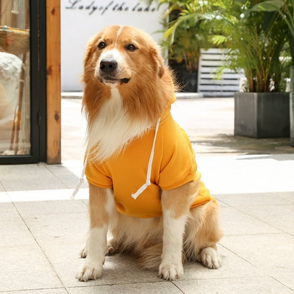 Dog Hoodie Comfortable Fit Back Pocket Warm Outdoor Dog Sweatshirt with Drawstring for Large Dogs-Ginger,3XL