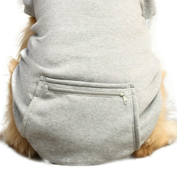 Dog Hoodie Comfortable Fit Back Pocket Warm Outdoor Dog Sweatshirt with Drawstring for Large Dogs-Grey,2XL