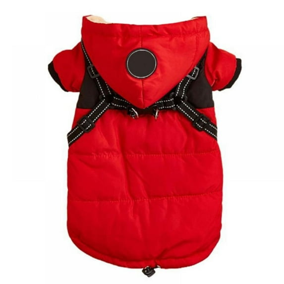 Dog Hoodie with D-Ring Harness Hole Pet Puppy Winter Sweater Cold Weather Coat Cat Waterproof Thick Jacket Warm Chihuahua Clothes for Small Medium Dog Cats