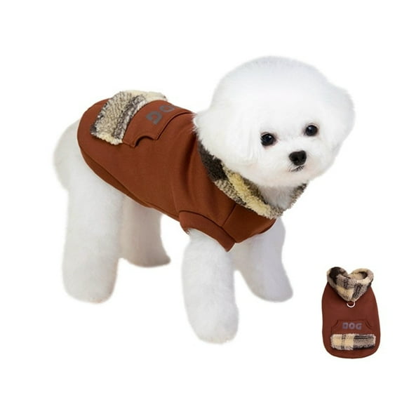 Dog Hoodie Dog Winter Clothes for Small Dogs Boy Girl Pet Hoodies for Dogs Cold Weather Coats Fall Puppy Sweatshirt Chihuahua Yorkie Cat Brown XS
