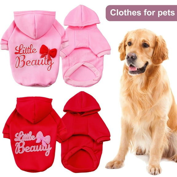 Dog Hoodie Fleece Puppy Clothes Warm Sweater with Hat for Small Medium Large Dogs Cat Hooded Shirt Kitten Pet Basic Hoodies Sweatshirt