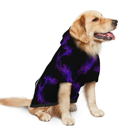Dog Hoodie Pet Clothes Black Purple Abstract Sweater Sweatshirts Pullover Coat for Large Medium Dogs Small
