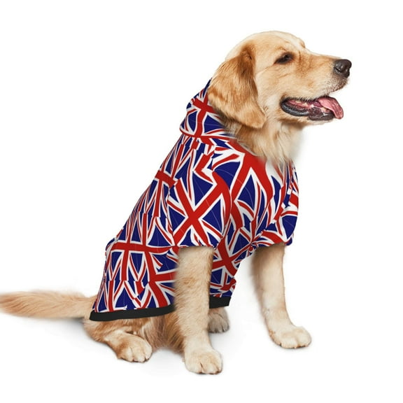 Dog Hoodie Pet Clothes British Flag Britain English England Sweater Sweatshirts Pullover Coat for Large Medium Dogs Small
