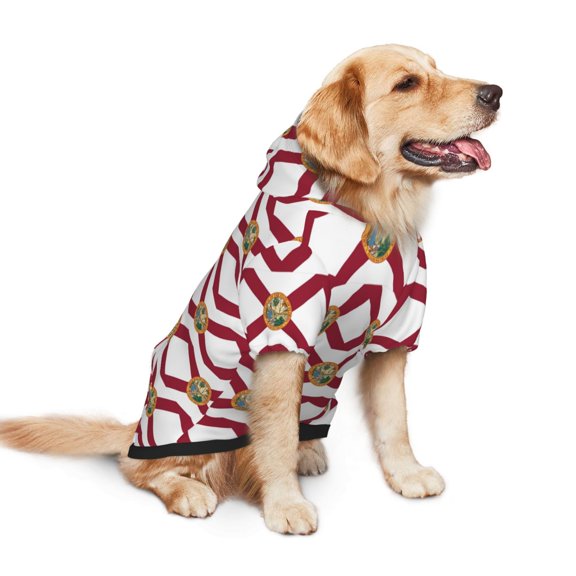 Dog Hoodie Pet Clothes Florida Flag Sweater Sweatshirts Pullover Coat for Large Medium Dogs Small