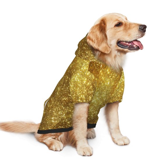 Dog Hoodie Pet Clothes Gold Pattern Sweater Sweatshirts Pullover Coat for Large Medium Dogs XX-Large