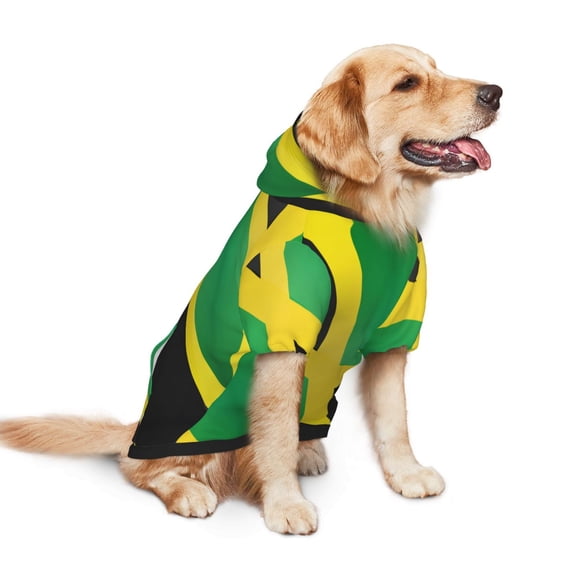 Dog Hoodie Pet Clothes Jamaica Sweater Sweatshirts Pullover Coat for Large Medium Dogs Small