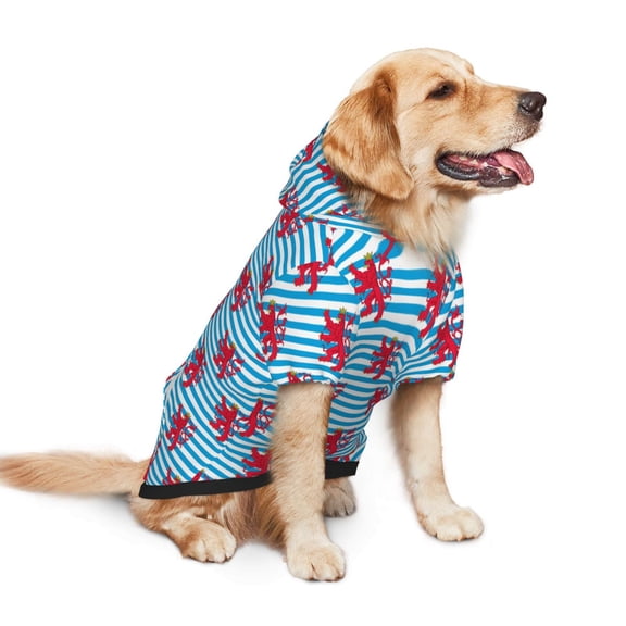 Dog Hoodie Pet Clothes Lluxembourgers-Civil-Ensign Pattern Sweater Sweatshirts Pullover Coat for Large Medium Dogs Medium