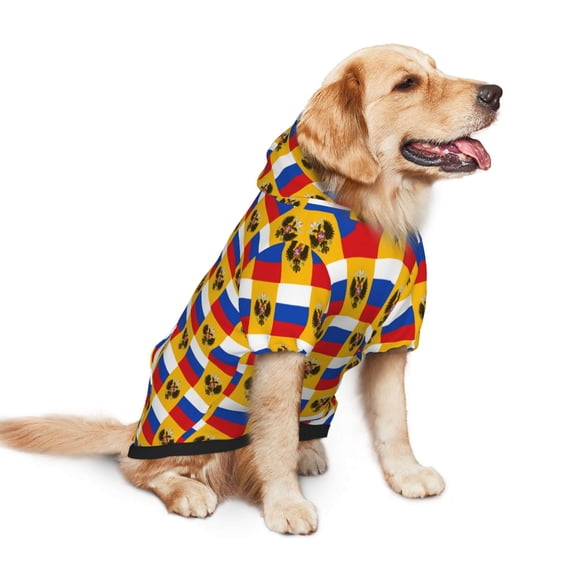 Dog Hoodie Pet Clothes New Russian Flag Sweater Sweatshirts Pullover Coat for Large Medium Dogs Large