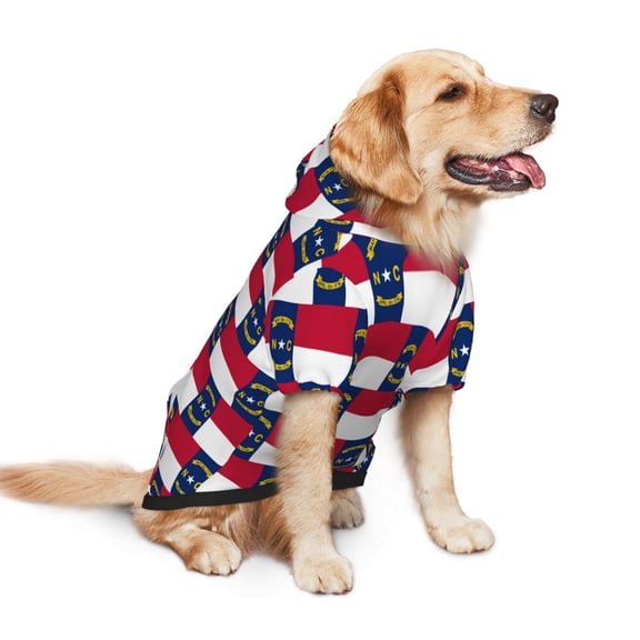 Dog Hoodie Pet Clothes North-Carolina Flag Sweater Sweatshirts Pullover Coat for Large Medium Dogs Large