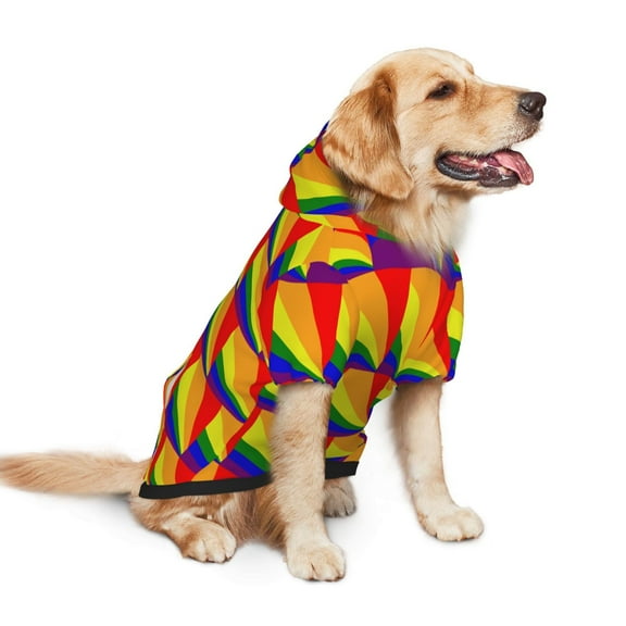 Dog Hoodie Pet Clothes Pride Rainbow Flag Sweater Sweatshirts Pullover Coat for Large Medium Dogs Small
