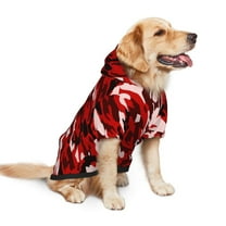 Dog Hoodie Pet Clothes Red Camouflage Sweater Sweatshirts Pullover Coat for Large Medium Dogs Small