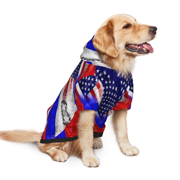 Dog Hoodie Pet Clothes Russian America Flag Sweater Sweatshirts Pullover Coat for Large Medium Dogs Small