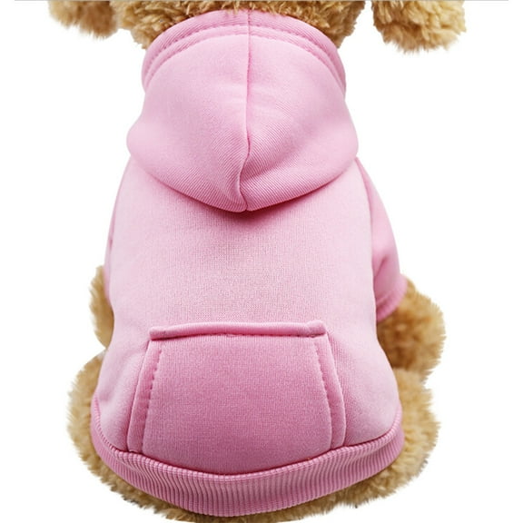 Dog Hoodie Pet Clothes Sweater with Hat and Pocket for Small Medium Large Size Dogs, Soft Winter Warm Dog Cold Weather Coat,Pink,L